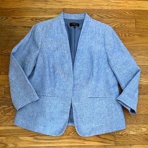 Talbots Light Blue Linen Blazer